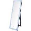 Acme Furniture Industry Inc ACME Furniture 97713 19 x 60 in. Noralie Floor Mirror with LED; Mirrored & Faux Diamonds 97713